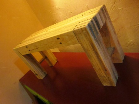 banc palette lamellé